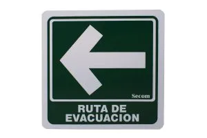 SEÑALAMIENTO RUTA DE EVACUACIÓN IZQUIERDA 20X20 EST