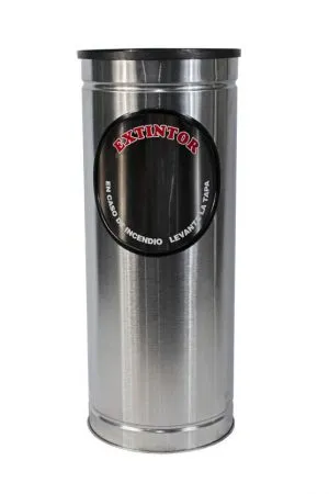 PORTA EXTINTOR CILÍNDRICO DE ACERO AL CARBÓN, CALIBRE 28, ACABADO MARTILLADO, PARA EXTINTOR DE 4.5 A 9.0 KG