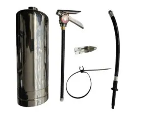 EXTINTOR COMPLETO VACIO 4 LITROS ACERO INOXIDABLE
